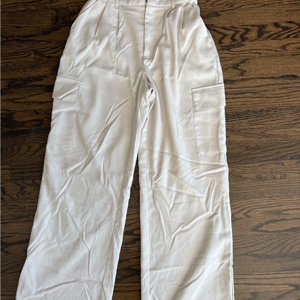Hollister Cream Wide-Leg Pants